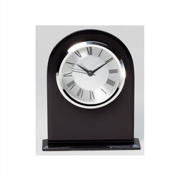 Black Glass Clock White Face