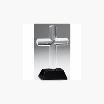 Crystal Cross on Black Base Laserable