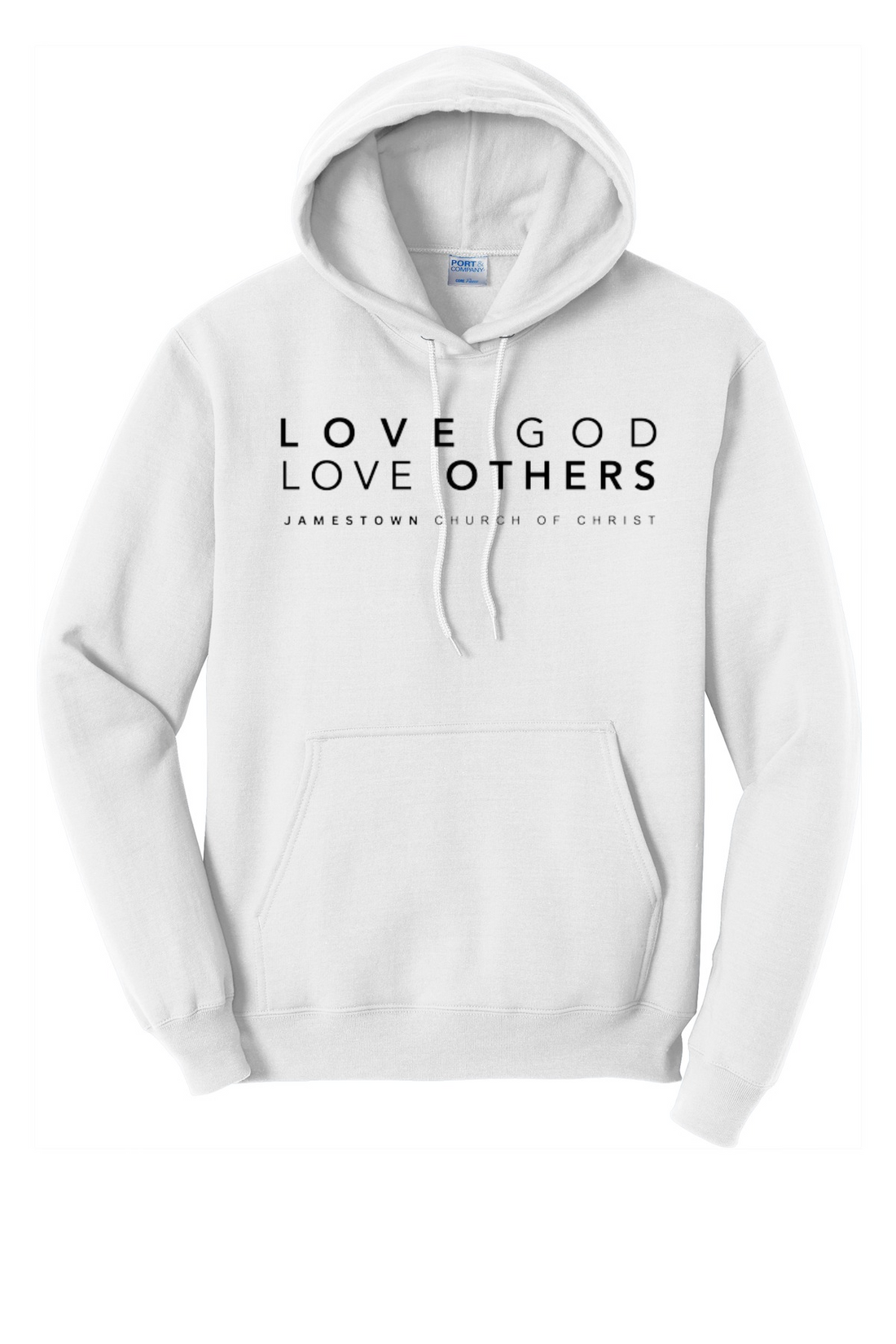 Jamestown Church of Christ Port & Company - Core Fleece Pullover Hooded Sweatshirt. PC78H (Design A)