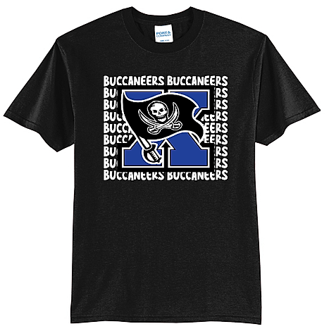 Cox Elementary Port & Co Core Blend Tee (Big X Buccaneers Design)
