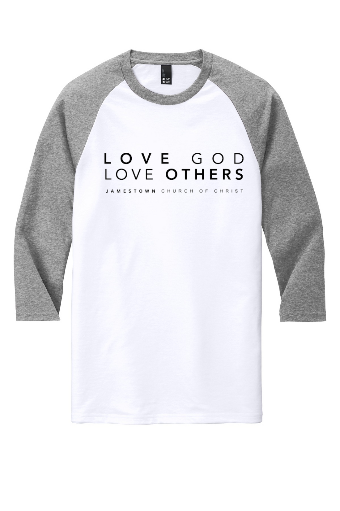 Jamestown Church of Christ District Perfect Tri 3/4-Sleeve Raglan (Design A)