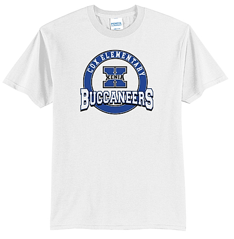 Cox Elementary Port & Company Core Blend Tee (Circle Bucs)