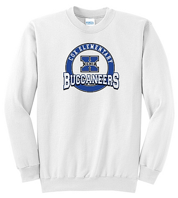 Cox Elementary Port & Company Core Fleece Crewneck Sweatshirt (Circle Bucs)