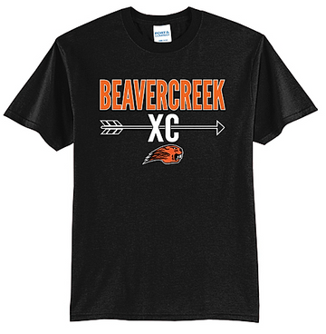 Beavercreek Cross Country 2025 Arrow Design Port & Co Core Blend Tee PC55