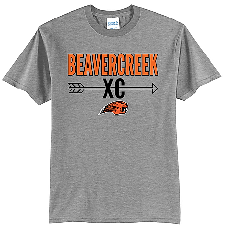 Beavercreek Cross Country 2025 Arrow Design Port & Co Core Blend Tee PC55