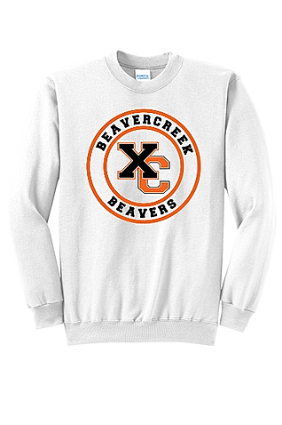 Beavercreek Cross Country 2025 Circle Design Port & Co Core Fleece Crewneck Sweatshirt PC78