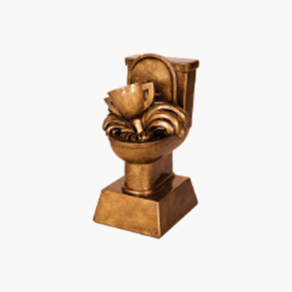 Antique Gold Toilet Loser Resin