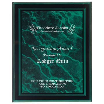 8" x 10" Green Marble Border Clear-Plaq Acrylic