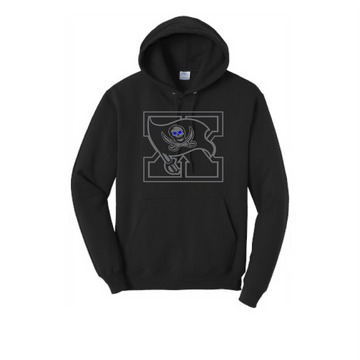 Xenia BLACK-OUT Hoodie Port & Company Fleece Pullover Hooded Sweatshirt