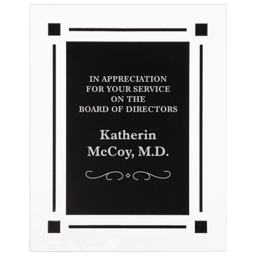 7" x 9" Solid Black Acrylic Clear Plaq