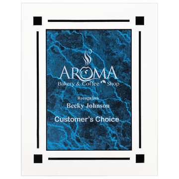 8" x 10" Blue Marble Acrylic Clear Plaq