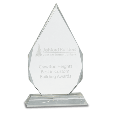 9" Crystal Diamond on Clear Pedestal Base