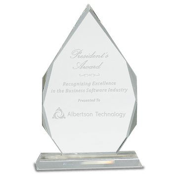 10 1/2" Crystal Diamond on Clear Pedestal Base