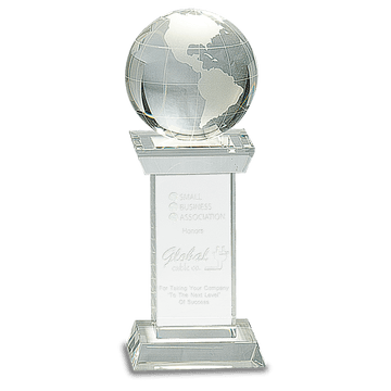 8" Crystal Globe on Clear Tower