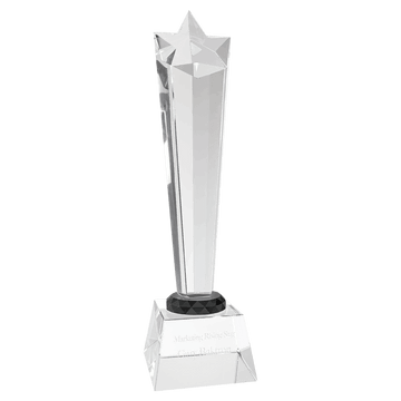 11 3/4" Crystal Rising Star with Clear Base