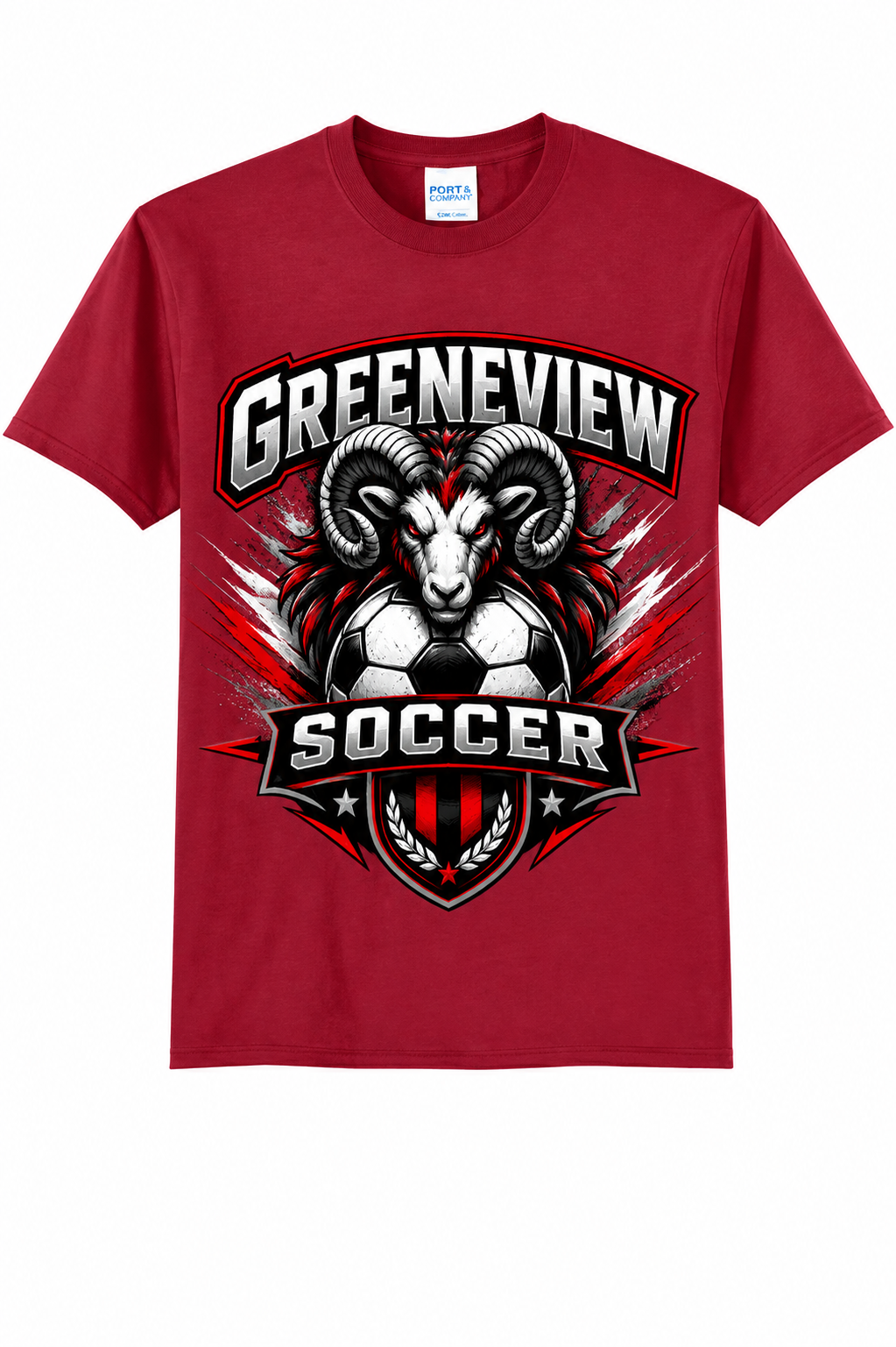 Greeneview Girls Soccer Design 2 Port & Co 50/50 T-Shirt