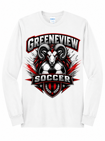 Greeneview Boys Soccer Design 2 Port & Co Long Sleeve Core Blend Tee