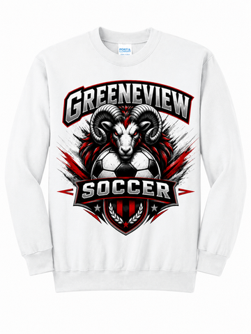 Greeneview Girls Soccer Design 2 Port & Co Core Fleece Crewneck Sweatshirt