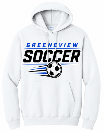 Greeneview Girls Soccer Design 3 Port & Co Core Fleece Pullover Hooded Sweatshirt