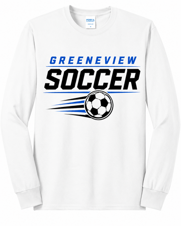 Greeneview  Boys Soccer Design 3 Port & Co Long Sleeve Core Blend Tee