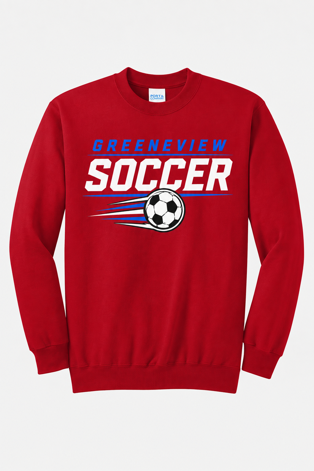 Greeneview Girls Soccer Design 3 Port & Co Core Fleece Crewneck Sweatshirt