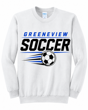 Greeneview Girls Soccer Design 3 Port & Co Core Fleece Crewneck Sweatshirt