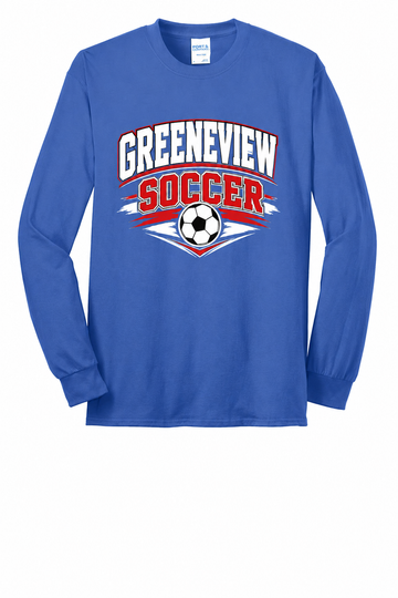 Greeneview Girls Soccer Design 1 Port & Co Long Sleeve Core Blend Tee
