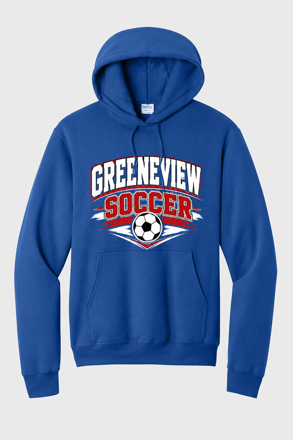 Greeneview Girls Soccer Design 1 Port & Co Core Fleece Pullover Hooded Sweatshirt