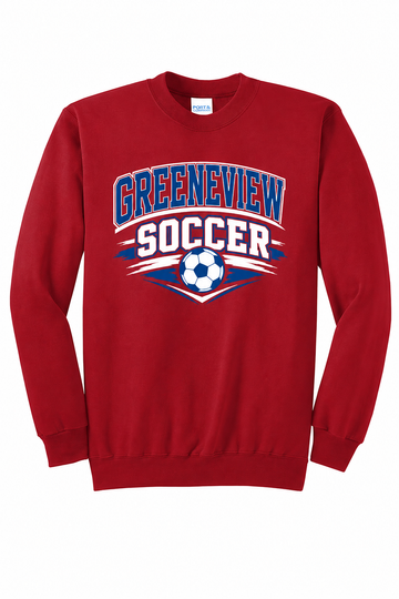 Greeneview Girls Soccer Design 1 Port & Co Core Fleece Crewneck Sweatshirt