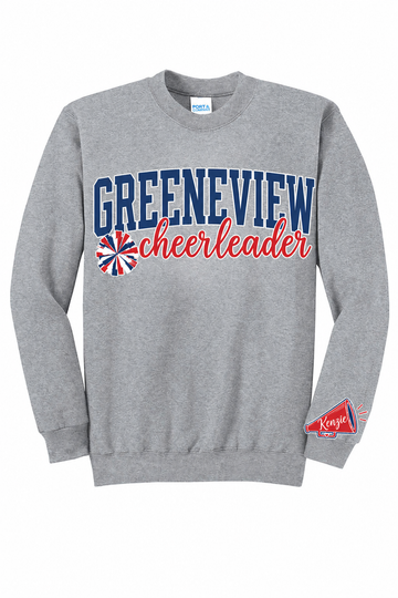 Greenview Cheerleader Port & Co Core Fleece Crewneck Sweatshirt