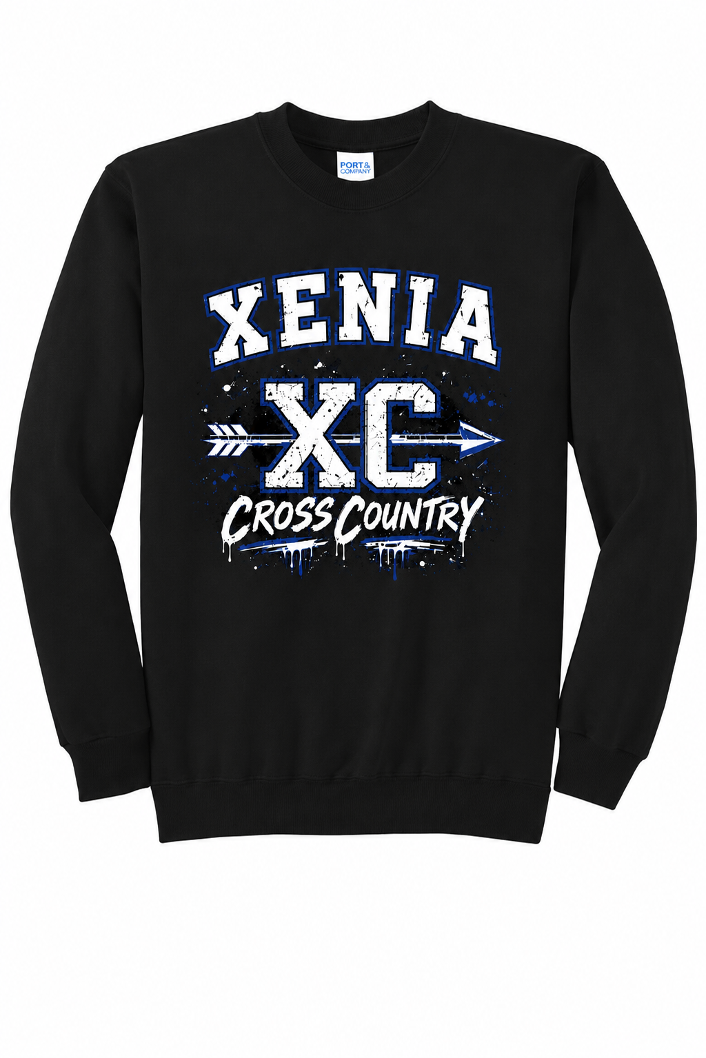 Xenia Cross Country Port & Co Core Fleece Crewneck Sweatshirt