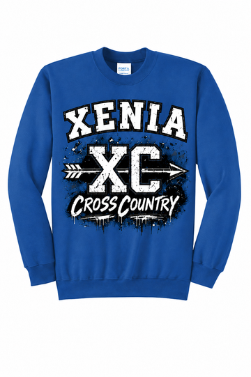 Xenia Cross Country Port & Co Core Fleece Crewneck Sweatshirt