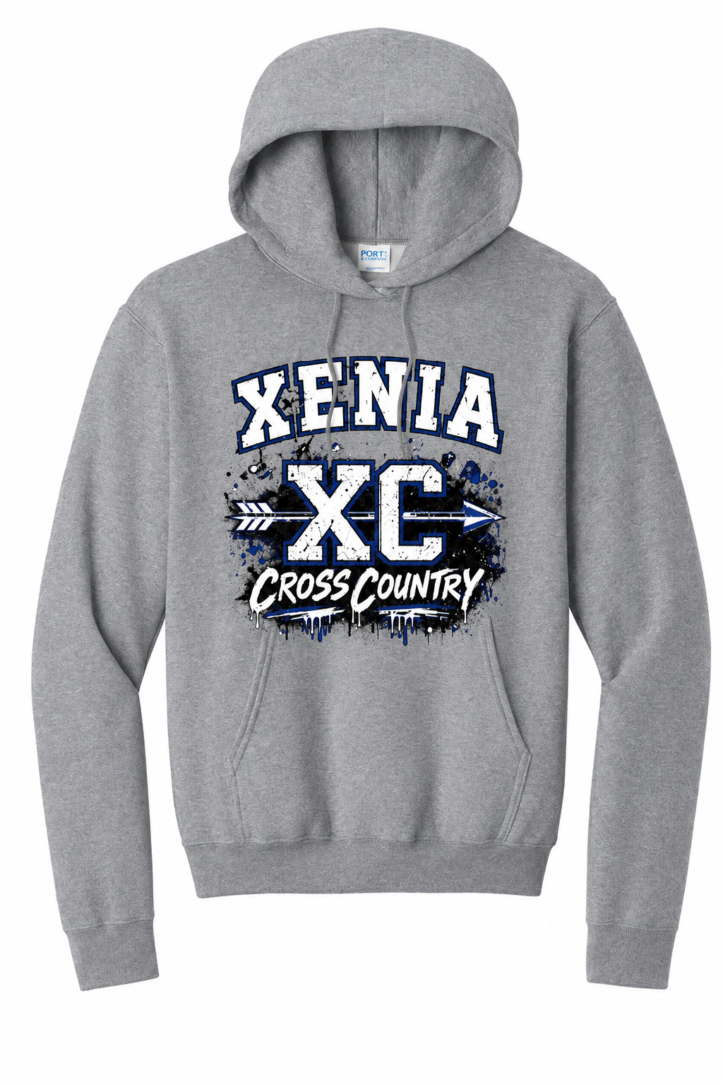 Xenia Cross Country Port & Co Core Fleece Pullover Hooded Sweatshirt