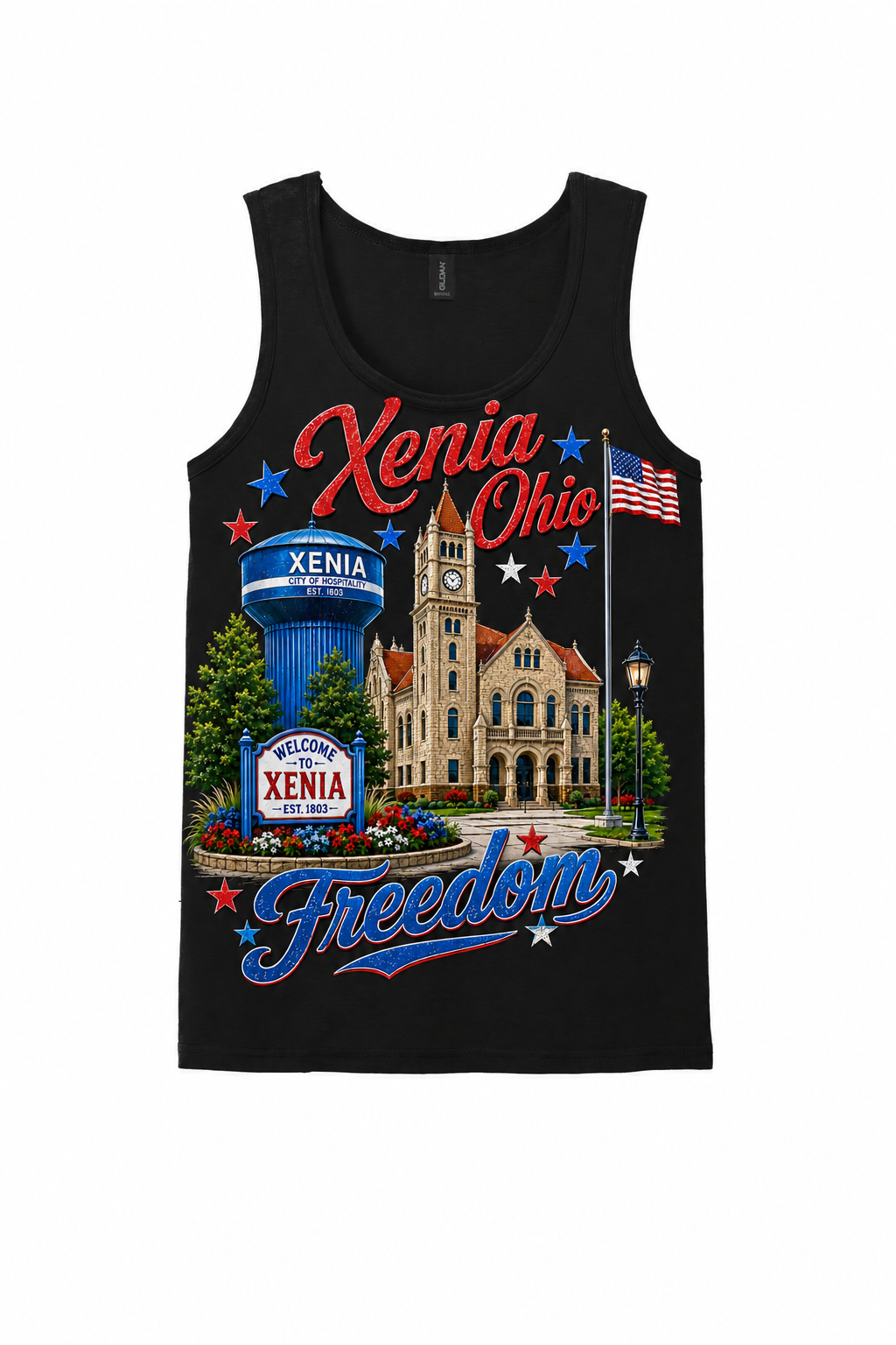 Xenia Ohio Freedom Gildan Softstyle Tank Top Unisex