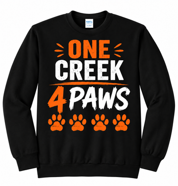 One Creek: 4 Paws PC78 Port & Co 50/50 Crewneck Sweatshirt
