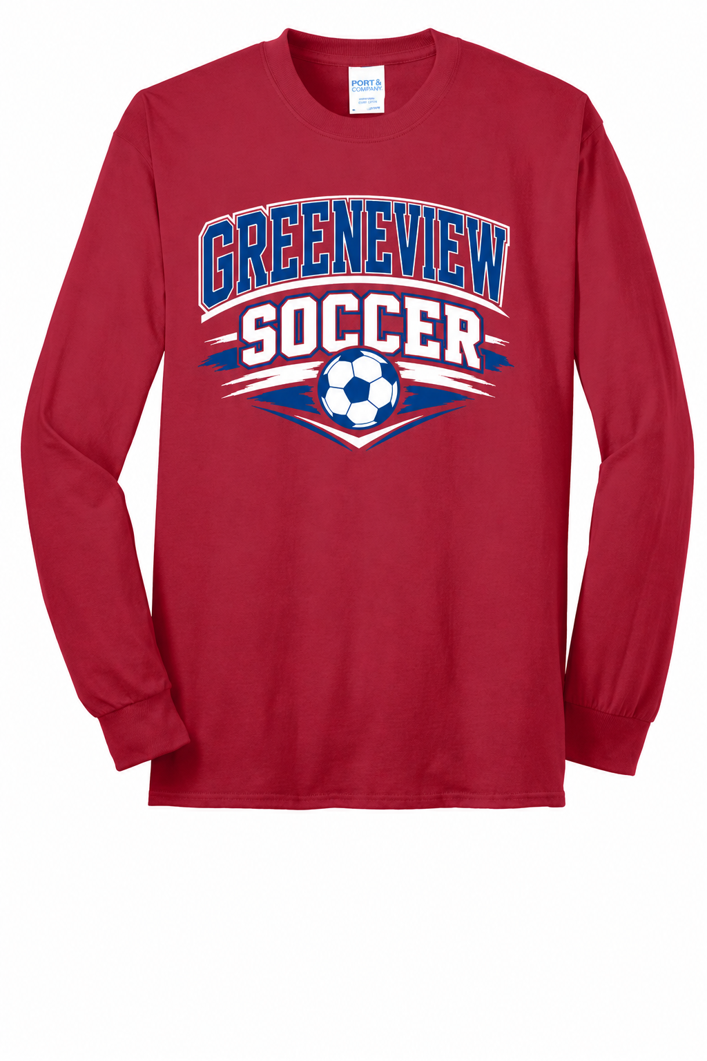 Greeneview Girls Soccer Design 1 Port & Co Long Sleeve Core Blend Tee