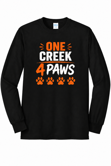 One Creek: 4 Paws PC55LS Port & Co 50/50 Long Sleeve T-Shirt