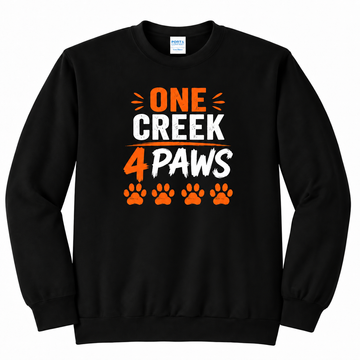 One Creek: 4 Paws PC78 Port & Co 50/50 Crewneck Sweatshirt