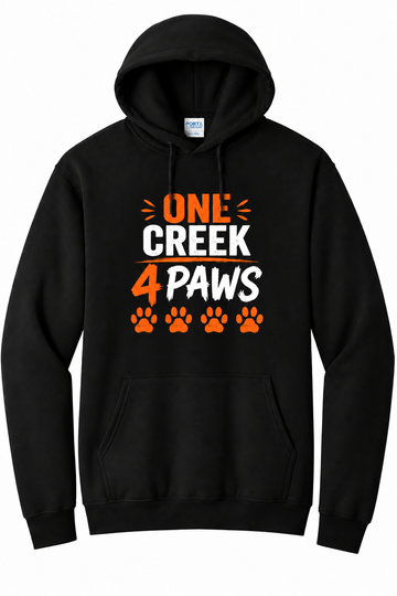 One Creek: 4 Paws PC78H Port & Co 50/50 Hooded Sweatshirt
