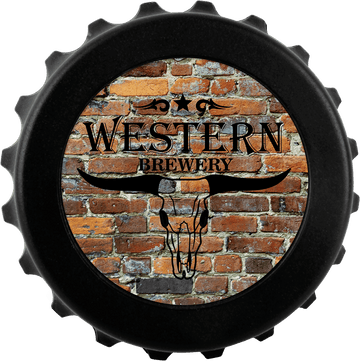 3" Black Magnetic Bottle-Cap Shaped Opener w/2" Insert Area/Insert Not Included
