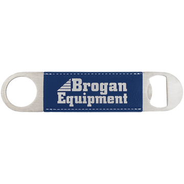 1 1/2" x 7" Blue/Silver Laserable Leatherette Bottle Opener