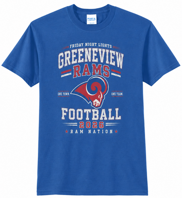 Greeneview Football Port & Co 50/50 T-Shirt