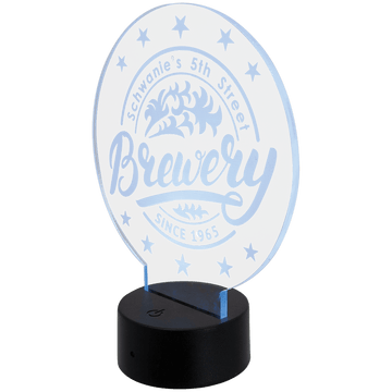 3 1/2" Round Black Lighted Base with Remote for 1/4" Acrylic (not included)
