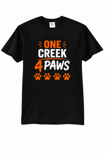 One Creek: 4 Paws PC55 Port & Co 50/50 T-Shirt