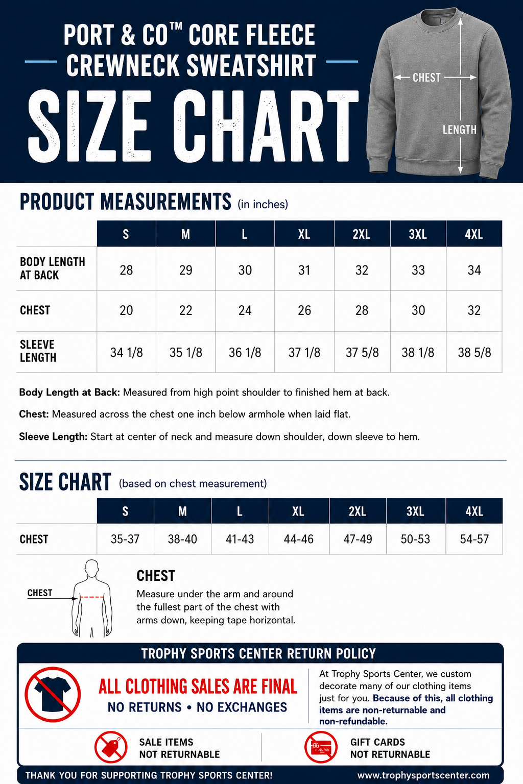 Xenia Football PC78 Port & Company - Core Fleece Crewneck Sweatshirt.