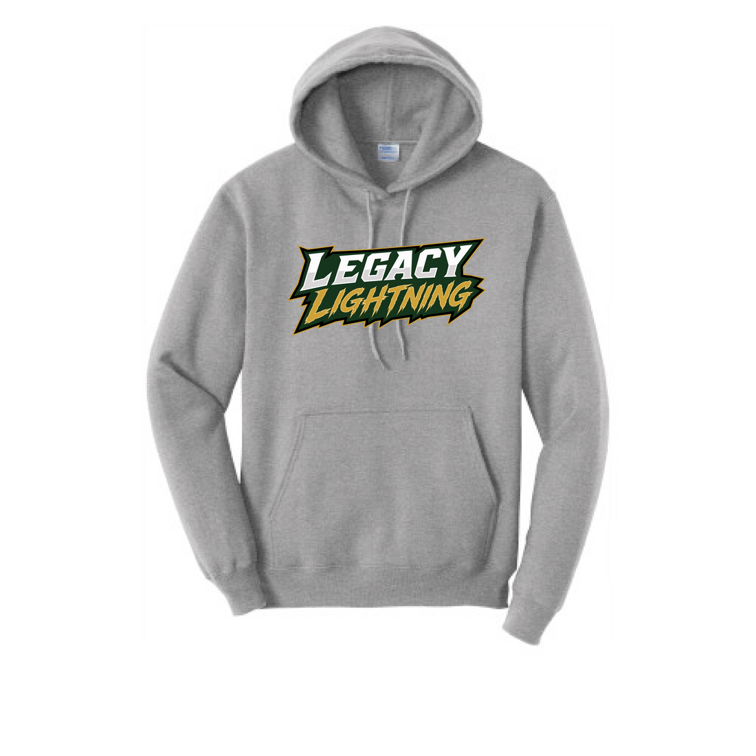 Legacy Lightning Baseball Design 1 Port & Co Core Fleece Pullover Hooded Sweatshirt