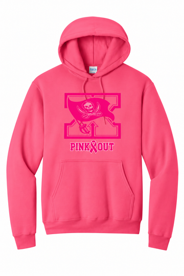 Xenia PINK-OUT Hoodie Port & Company Fleece Pullover Hooded Sweatshirt