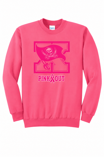 PINK-OUT PC78 Port & Co Core Fleece Crewneck Sweatshirt