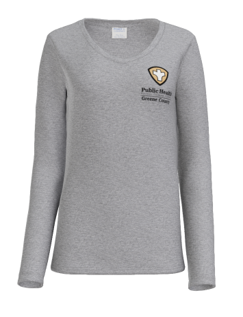 Greene Co Public Health LPC450VLS Port & Co Women's Long Sleeve V-Neck T-Shirt