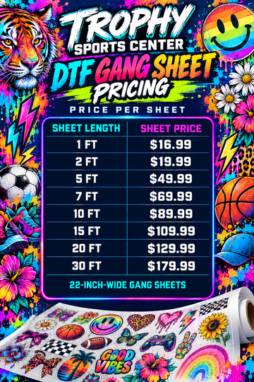 DTF Gang Sheet by Size